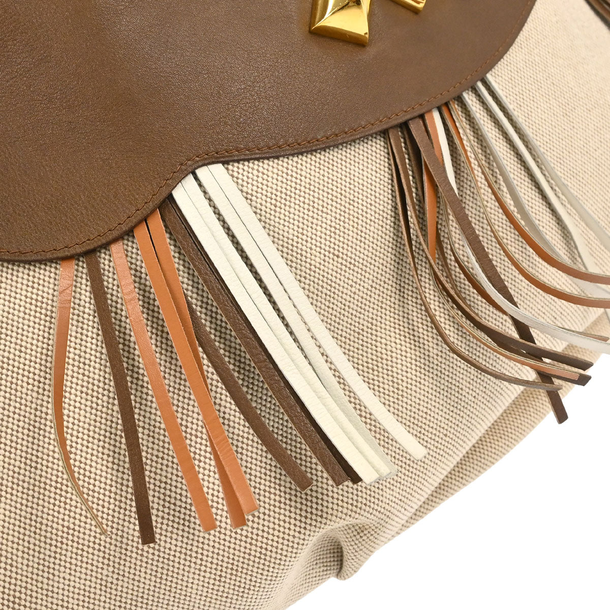 Hermes Gold Brown Toile H Box Calf Barenia Shoulder Bag