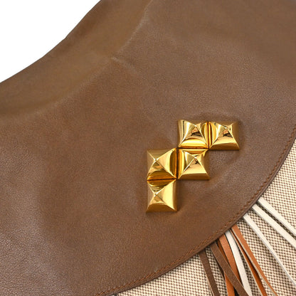 Hermes Gold Brown Toile H Box Calf Barenia Shoulder Bag