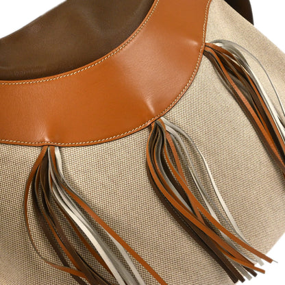 Hermes Gold Brown Toile H Box Calf Barenia Shoulder Bag