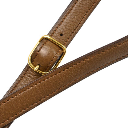 Hermes Gold Brown Toile H Box Calf Barenia Shoulder Bag