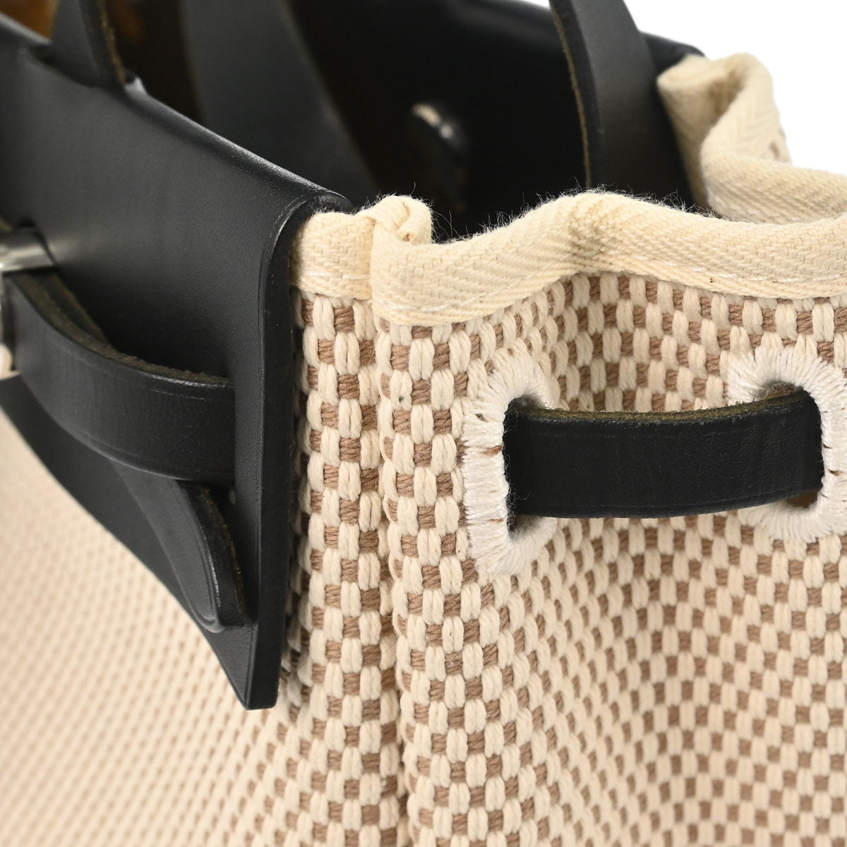 Hermes Beige Black Toile GM Officier Herbag Cabas PM 2 in 1 Handbag