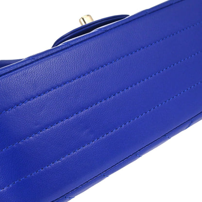 Chanel 2017-2018 Blue Lambskin Chevron Shoulder Bag