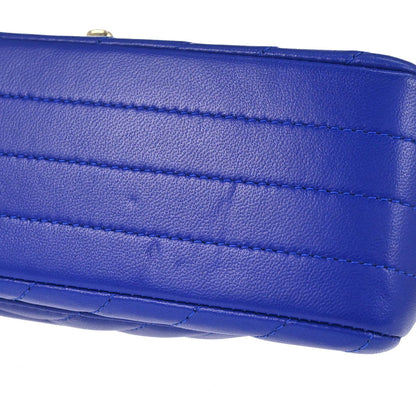 Chanel 2017-2018 Blue Lambskin Chevron Shoulder Bag