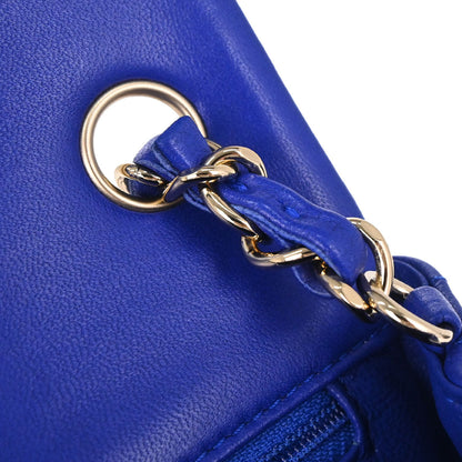 Chanel 2017-2018 Blue Lambskin Chevron Shoulder Bag
