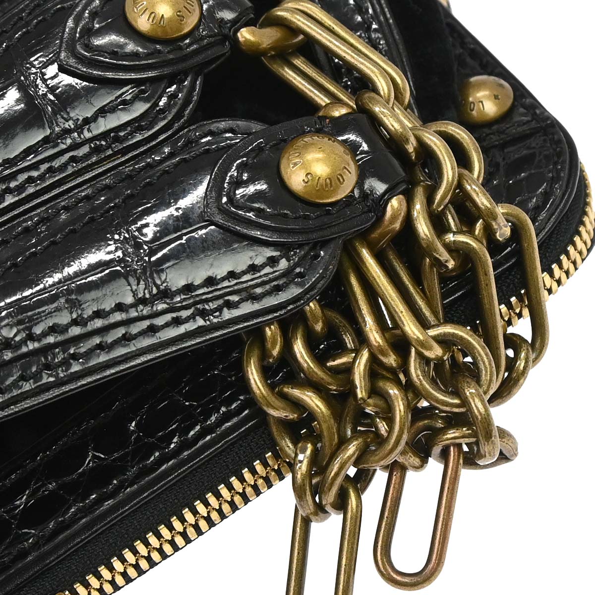 Louis Vuitton * 2004 Black Monogram Velours Alligator Gracie MM Limited