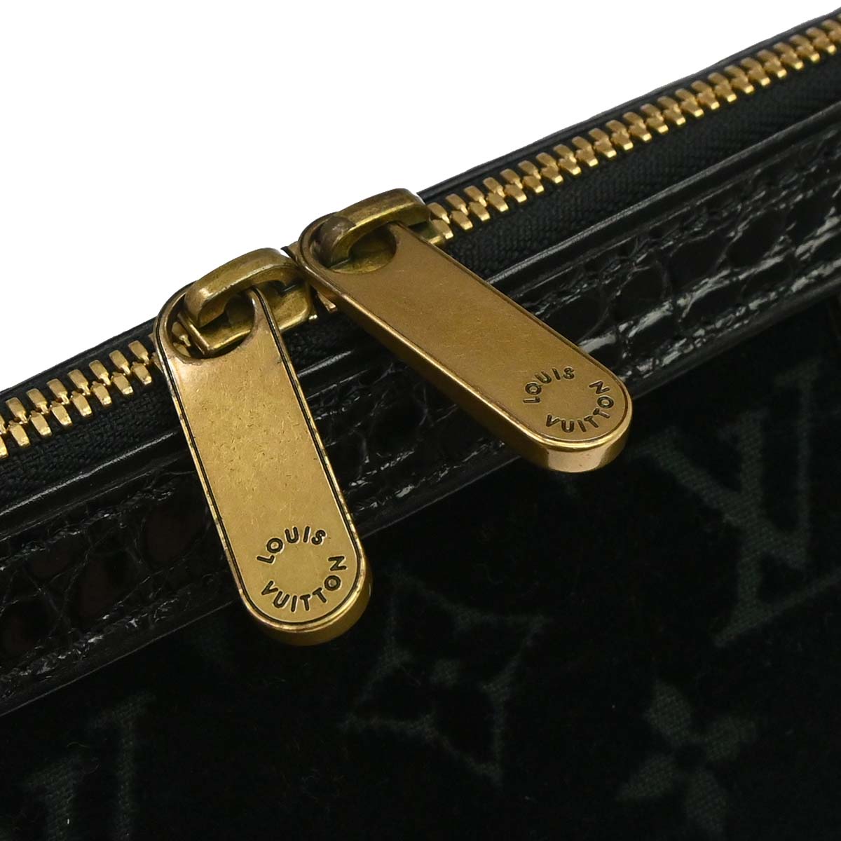 Louis Vuitton * 2004 Black Monogram Velours Alligator Gracie MM Limited