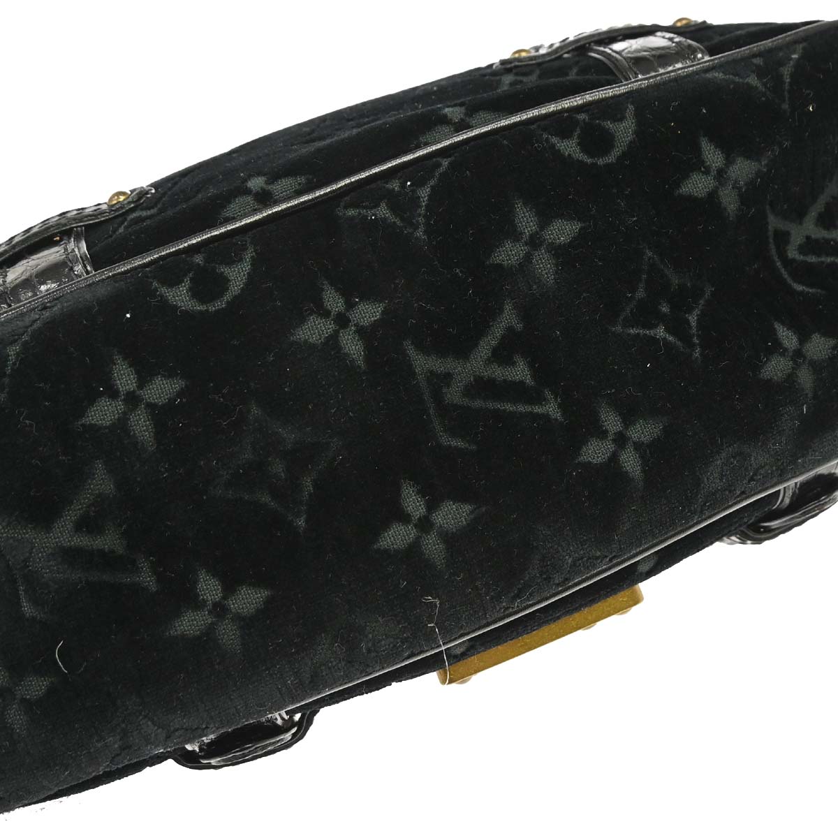 Louis Vuitton * 2004 Black Monogram Velours Alligator Gracie MM Limited