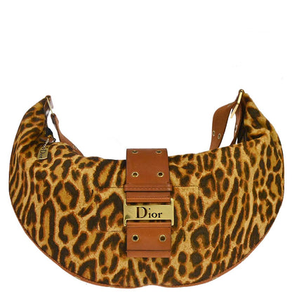 Christian Dior Pony Hair Street Chic Leopard Shoulder Bag