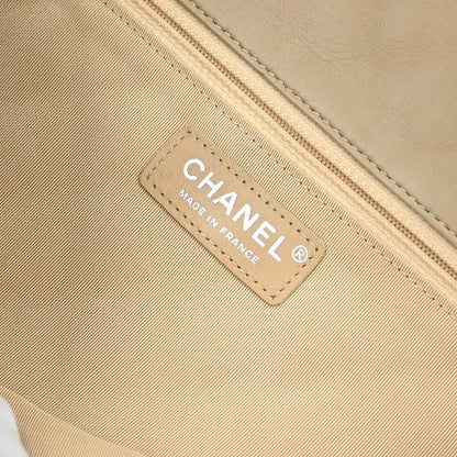 Chanel 2013-2014 Beige Black Lambskin Hula Hoop Large Handbag