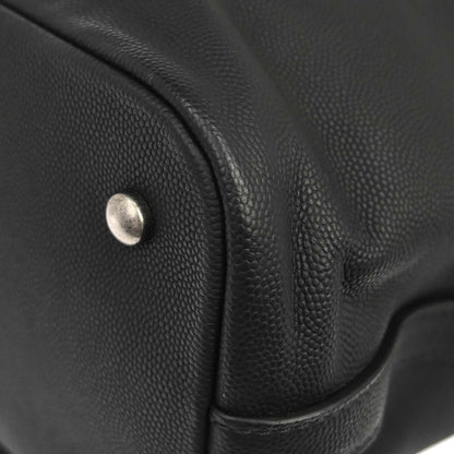 Chanel 2019 Black Caviar Skin Coco Eyelets Large Shopping Tote 2way Shoulder Chain Handbag