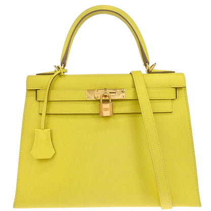Hermes 2019 Jaune de Naples Epsom Kelly 28 Sellier 2way Shoulder Handbag