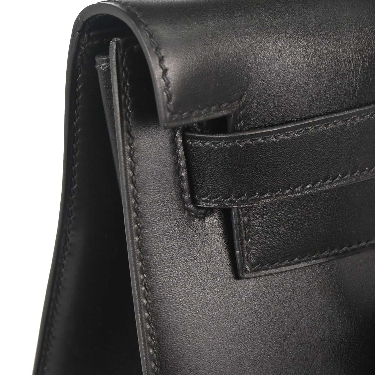 Hermes Black Box Calf Kelly 32 Sellier 2way Shoulder Handbag