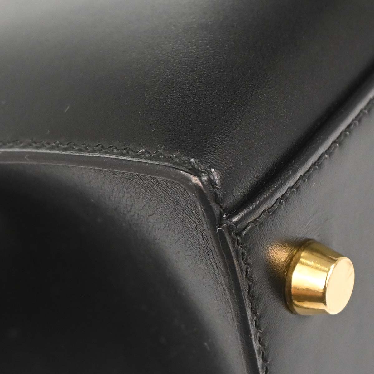 Hermes Black Box Calf Kelly 32 Sellier 2way Shoulder Handbag