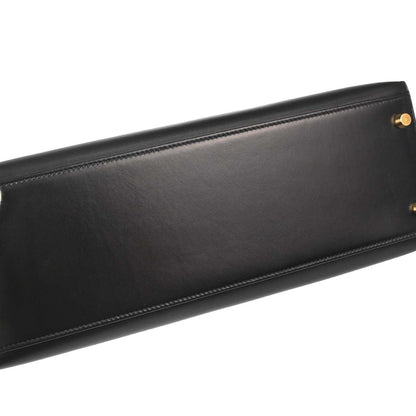 Hermes Black Box Calf Kelly 32 Sellier 2way Shoulder Handbag