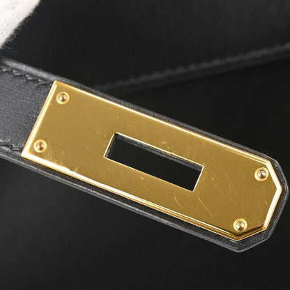 Hermes Black Box Calf Kelly 32 Sellier 2way Shoulder Handbag