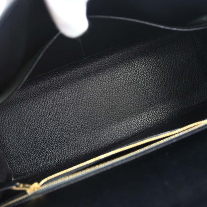 Hermes Black Box Calf Kelly 32 Sellier 2way Shoulder Handbag