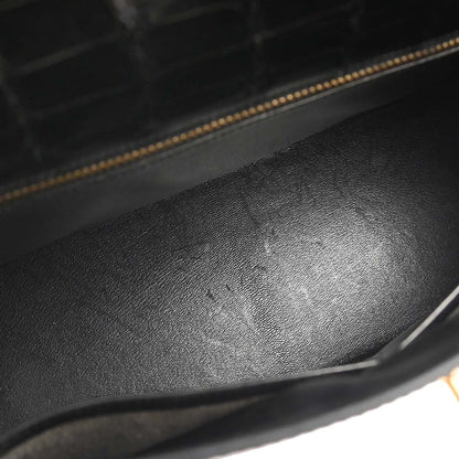 Hermes * Black Porosus Kelly 32 Sellier Handbag
