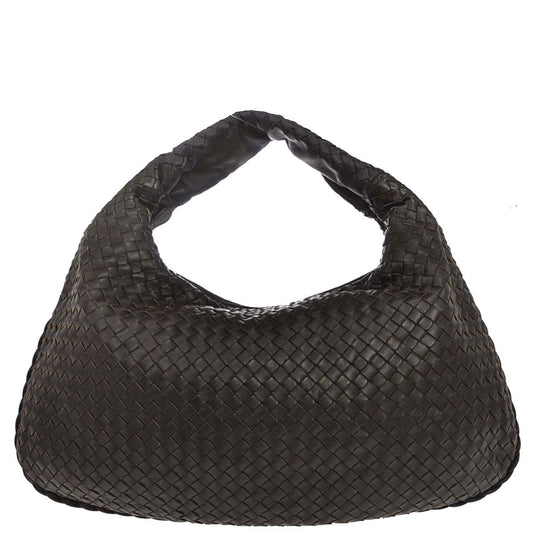 Bottega Veneta Brown Lambskin Intrecciato Hobo Handbag