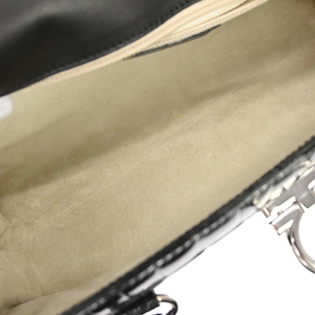 Salvatore Ferragamo * Black Crocodile Gancini Handbag
