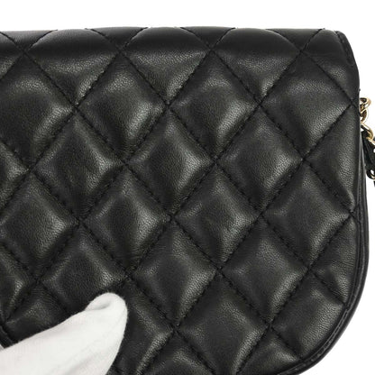 Chanel 2019 Black Lambskin Side Packs Shoulder Bag