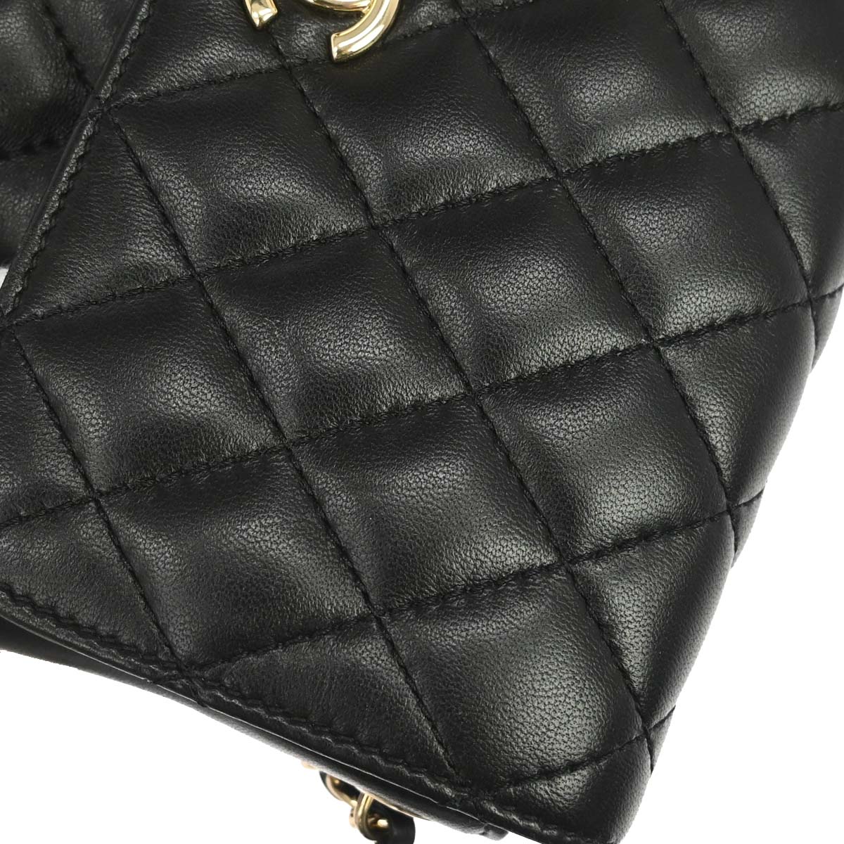 Chanel 2019 Black Lambskin Side Packs Shoulder Bag