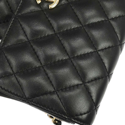 Chanel 2019 Black Lambskin Side Packs Shoulder Bag