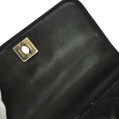 Chanel 2019 Black Lambskin Side Packs Shoulder Bag