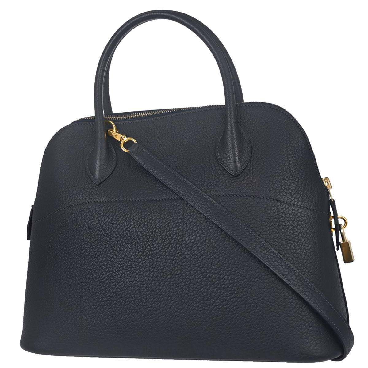 Hermes Blue Indigo Fjord Bolide 31 2way Shoulder Handbag