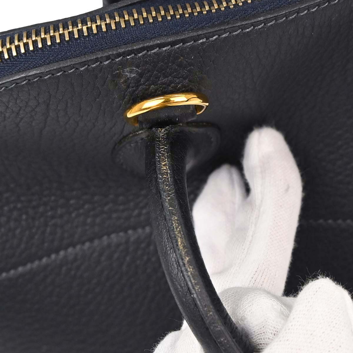 Hermes Blue Indigo Fjord Bolide 31 2way Shoulder Handbag
