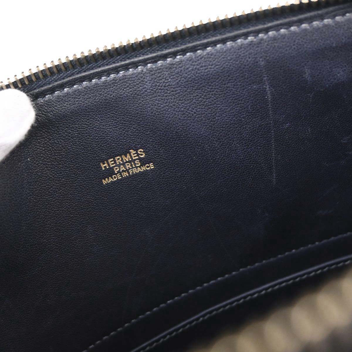 Hermes Blue Indigo Fjord Bolide 31 2way Shoulder Handbag