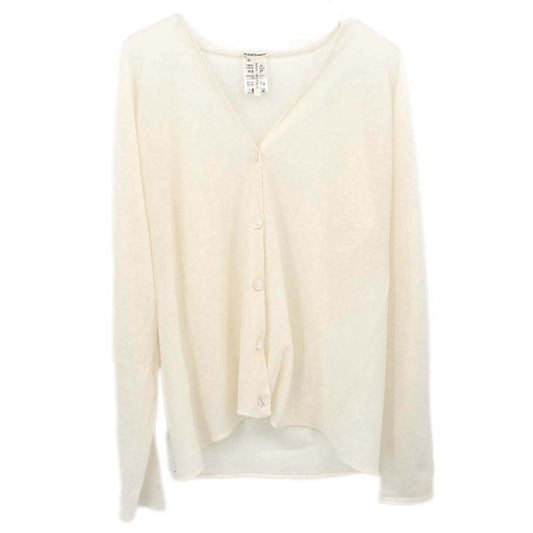 Hermes Long Sleeve Sheer Cardigan Ivory #XL
