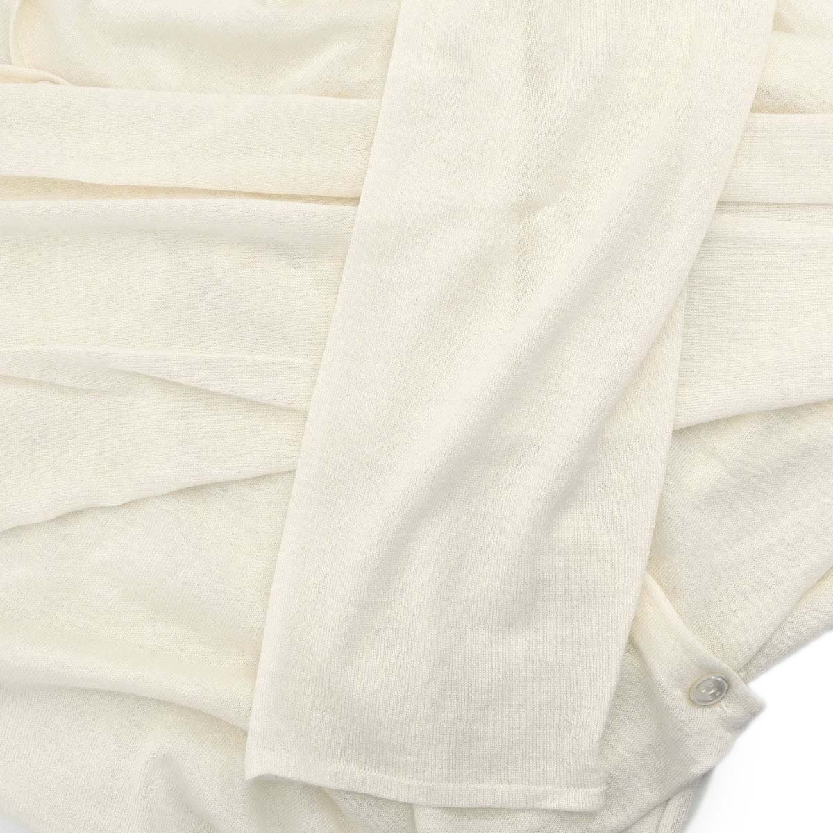 Hermes Long Sleeve Sheer Cardigan Ivory #XL