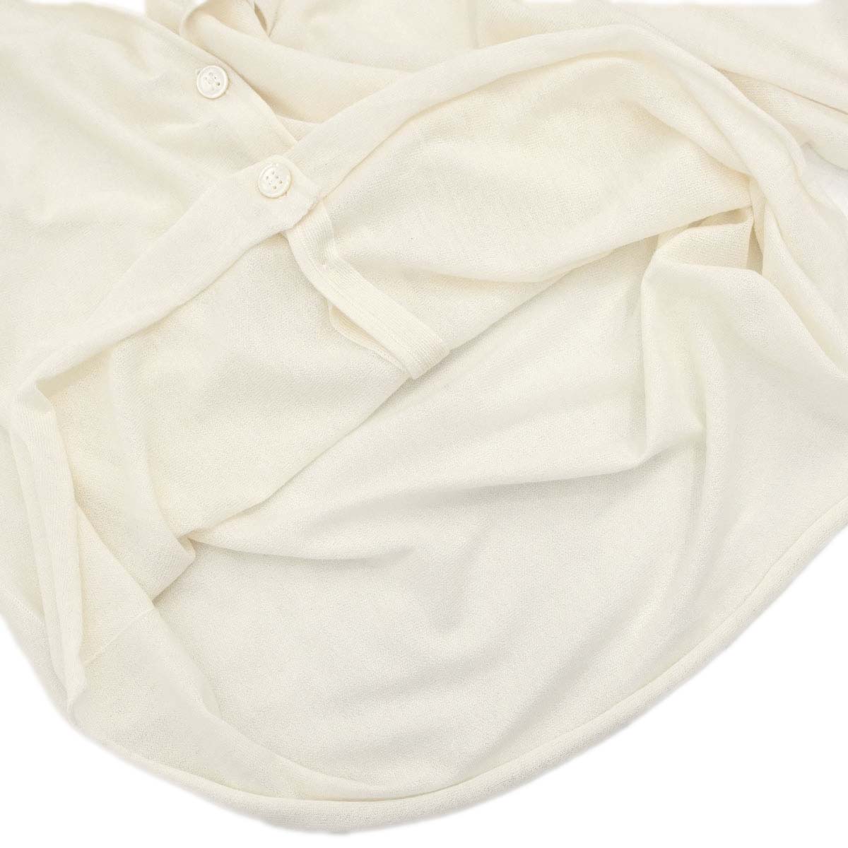 Hermes Long Sleeve Sheer Cardigan Ivory #XL