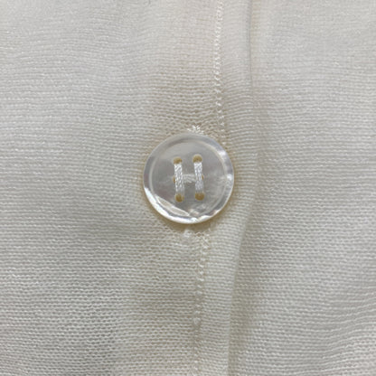 Hermes Long Sleeve Sheer Cardigan Ivory #XL