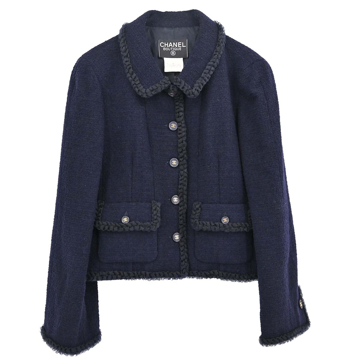 Chanel 1995 Tweed Jacket Navy #40