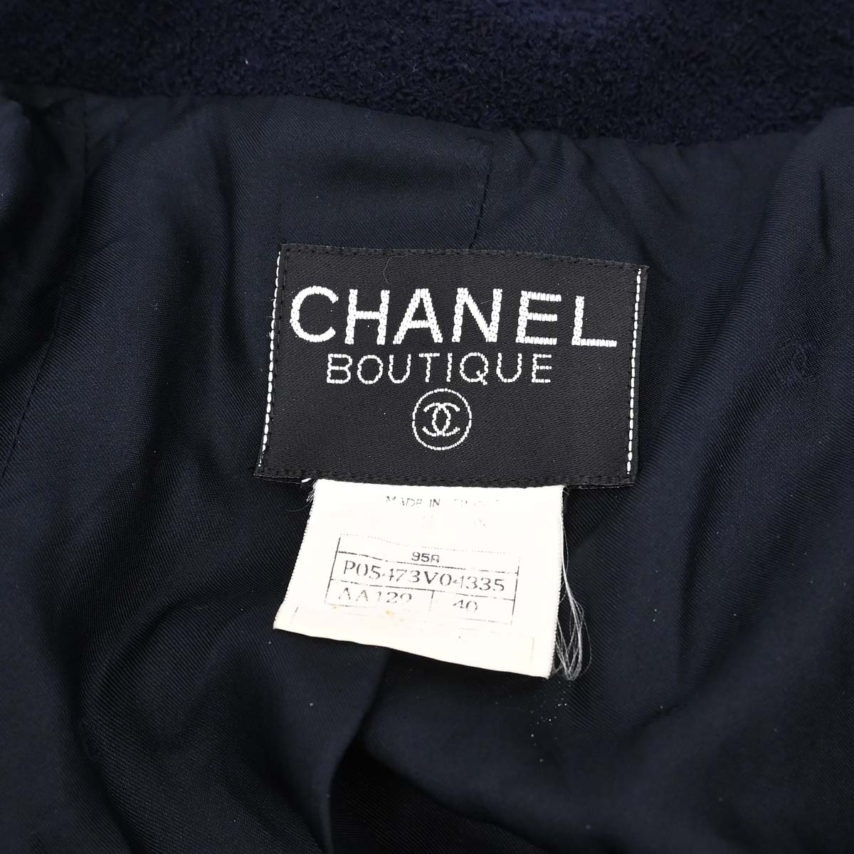 Chanel 1995 Tweed Jacket Navy #40