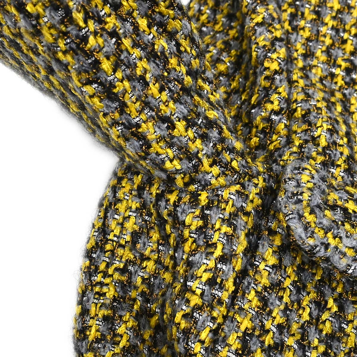 Chanel 2017 Collarless Single Breasted Jacket Tweed Yellow #36