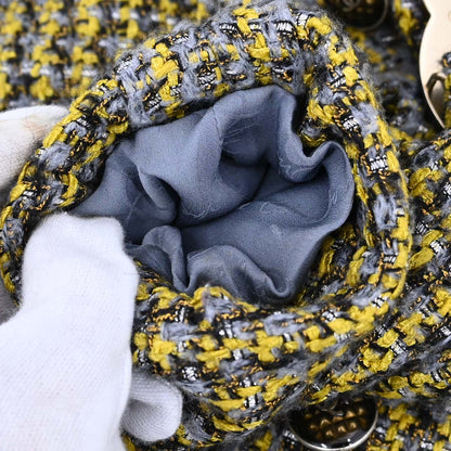 Chanel 2017 Collarless Single Breasted Jacket Tweed Yellow #36