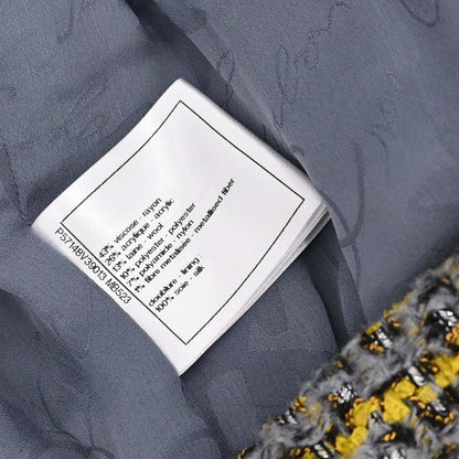 Chanel 2017 Collarless Single Breasted Jacket Tweed Yellow #36