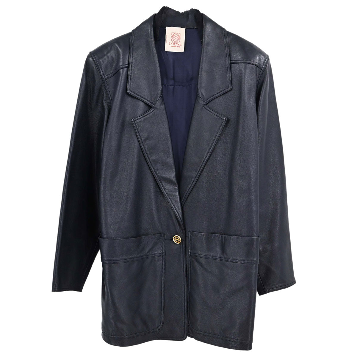 Loewe Leather Jacket Navy #36