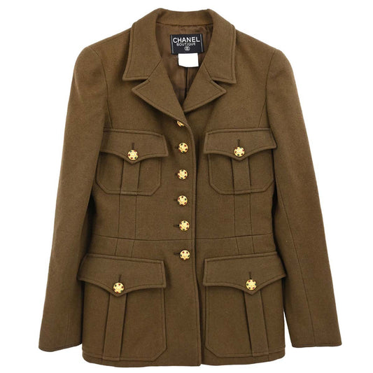 Chanel 1996 Single Breasted Jacket Brown #40