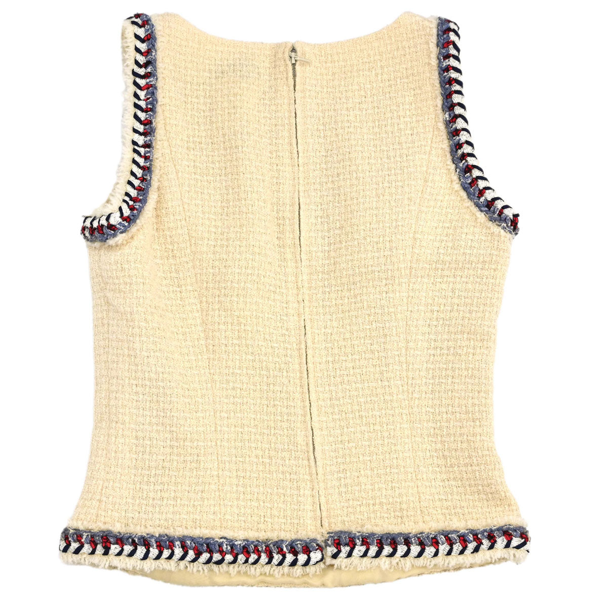 Chanel 2012-2013 Sleeveless Tweed Top Ivory #34