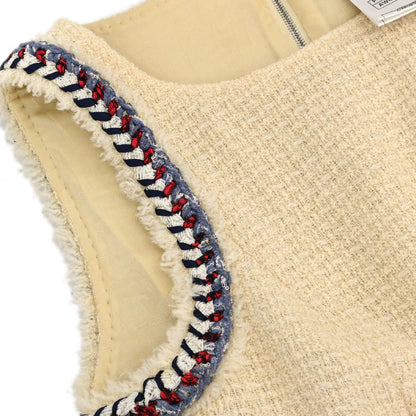 Chanel 2012-2013 Sleeveless Tweed Top Ivory #34