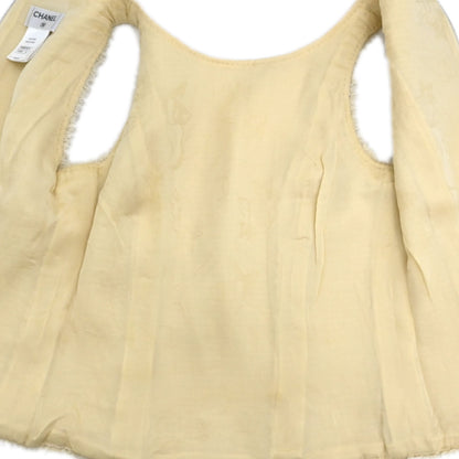 Chanel 2012-2013 Sleeveless Tweed Top Ivory #34