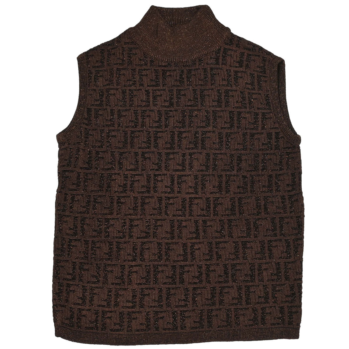 Fendi Sleeveless Top Zucca Glitter Brown #38