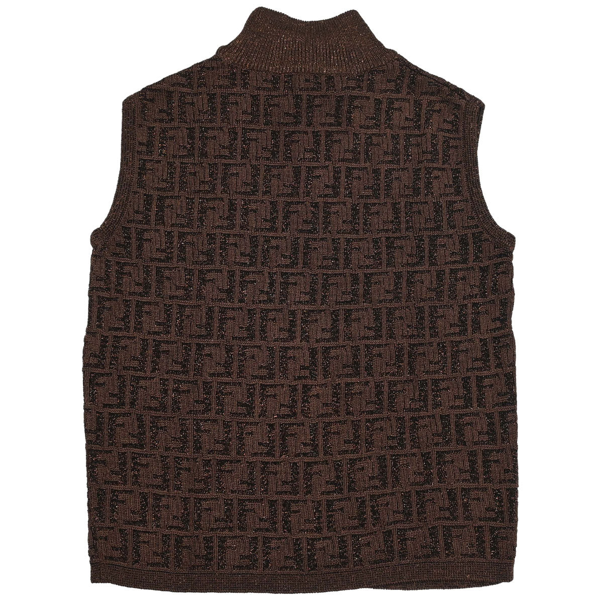 Fendi Sleeveless Top Zucca Glitter Brown #38