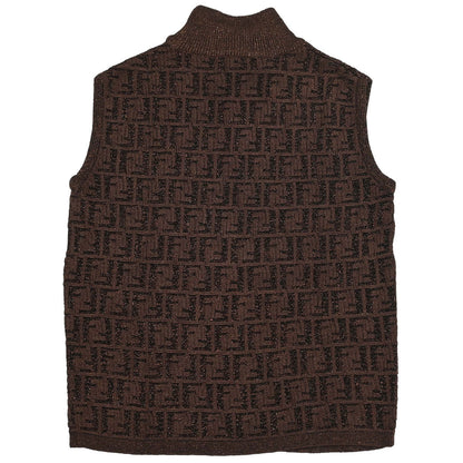 Fendi Sleeveless Top Zucca Glitter Brown #38