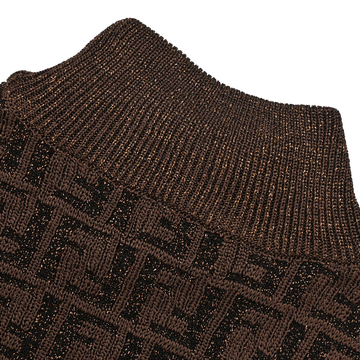 Fendi Sleeveless Top Zucca Glitter Brown #38