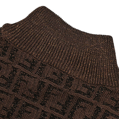 Fendi Sleeveless Top Zucca Glitter Brown #38