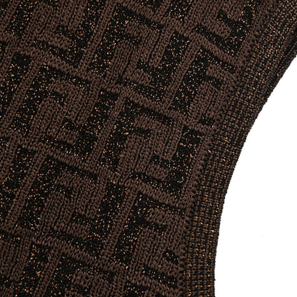 Fendi Sleeveless Top Zucca Glitter Brown #38